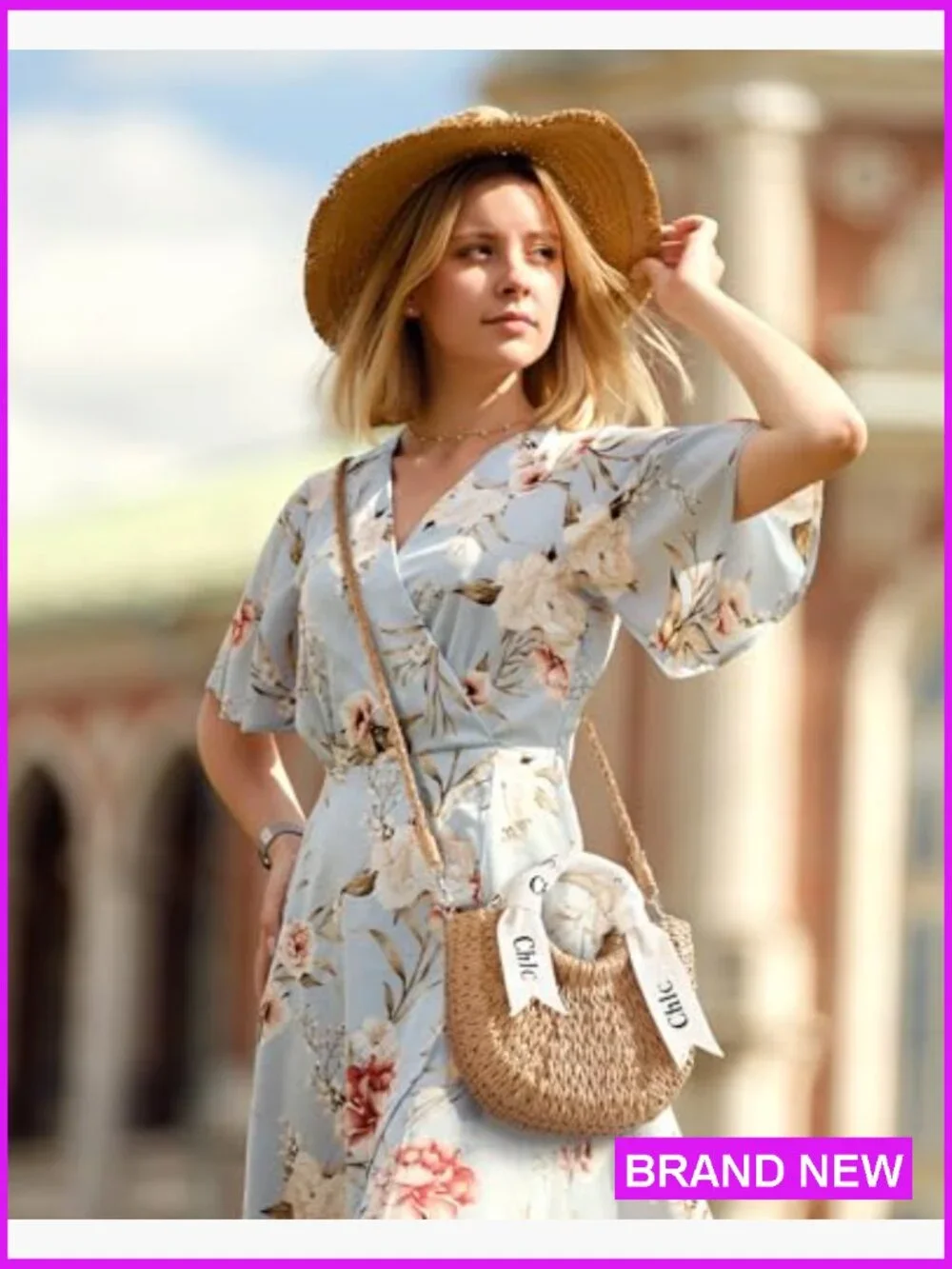 Woven Straw Crossbody Bag Hobo Shoulder Purse Summer Beach Vacation Y2K - Picture 3 of 7